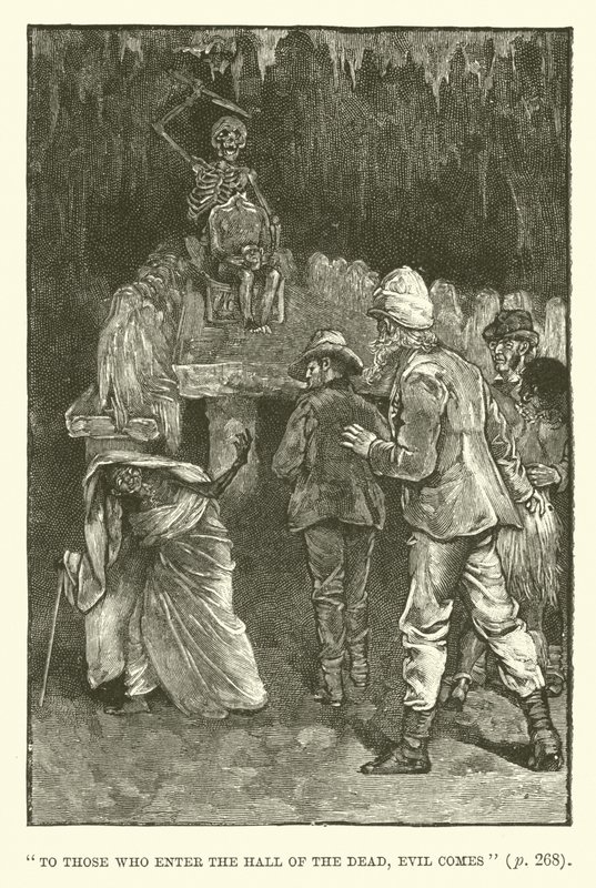 رسم توضيحي لمناجم الملك سليمان بواسطة H Rider Haggard بواسطة والتر باجيت