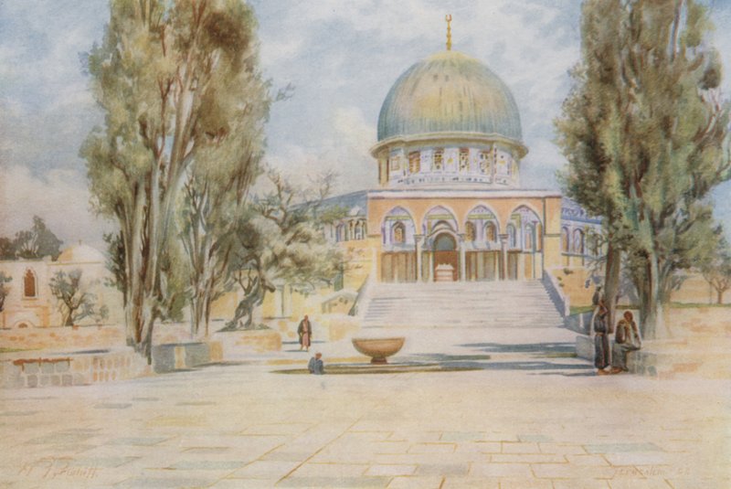 قبة الصخرة من مسجد الأقصى ، القدس بواسطة والتر سبنسر ستانهوب تيروهيت
