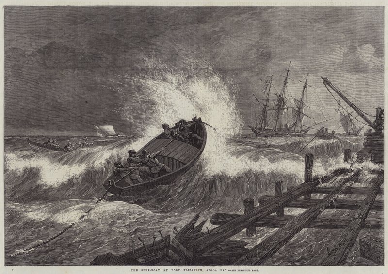 The Surf-Boat في بورت إليزابيث ، خليج الغوا بواسطة وليام جيمس لينتون