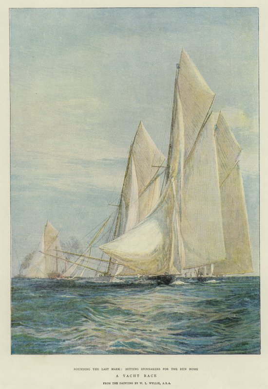 سباق اليخوت (chromolitho) بواسطة وليام ليونيل ويلي