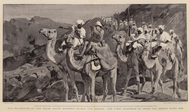 إعادة فتح الطريق التجاري بين سواكن وبربر ، أول أوروبي يعبر الصحراء منذ عام 1883 بواسطة وليام سمول