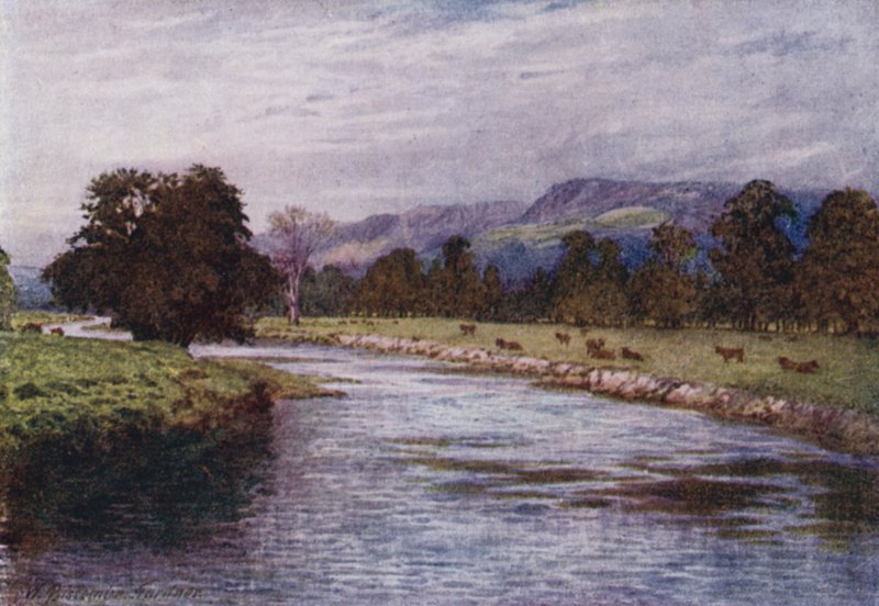 On the Derwent, Chatsworth Park (colour litho) بواسطة وليام بيسكومب جاردنر