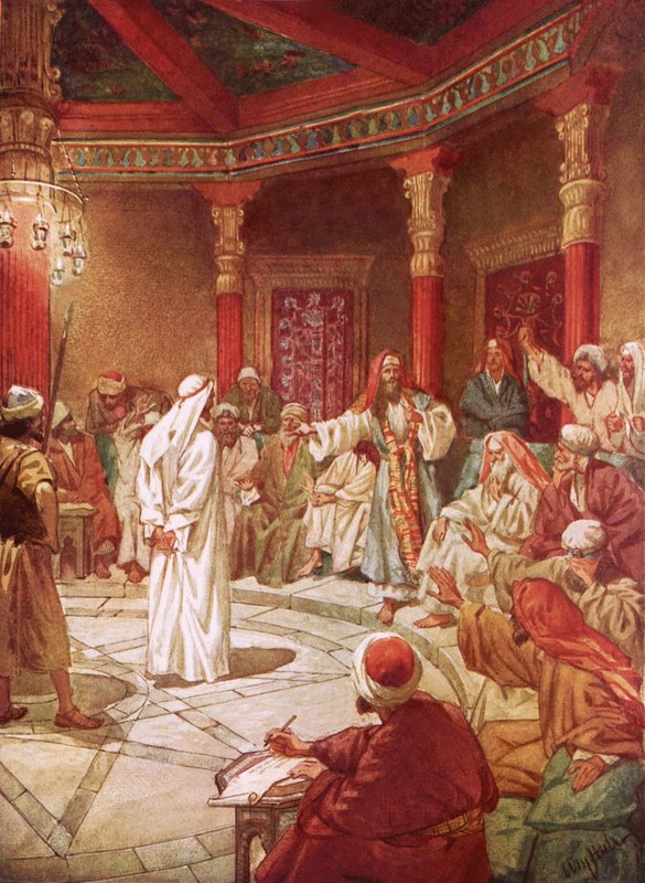 Jesus brought before Caiaphas and the Council بواسطة ويليام براسي هول