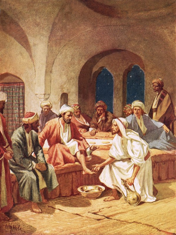 غسل يسوع أقدام تلاميذه بواسطة ويليام براسي هول