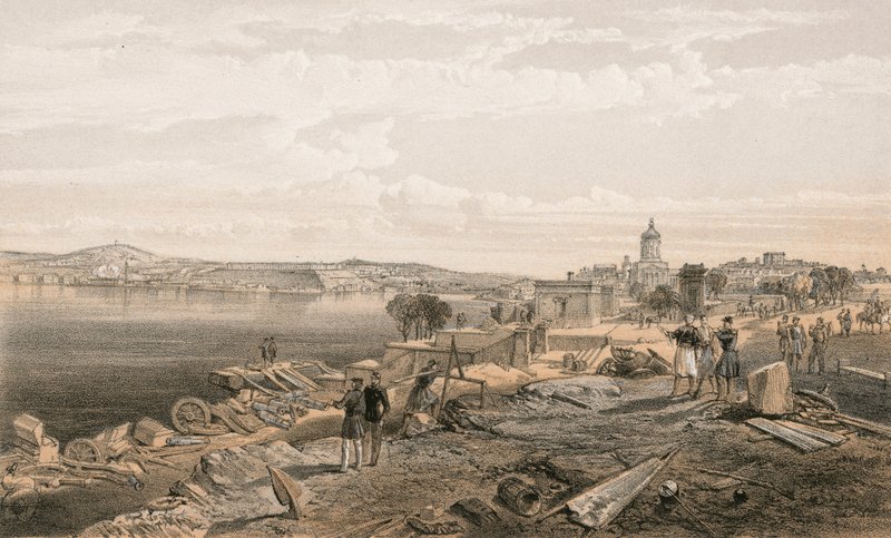 سيباستوبول من الجزء الخلفي من حصن نيكولاس ، باتجاه الجنوب بواسطة وليام كريميا سيمبسون