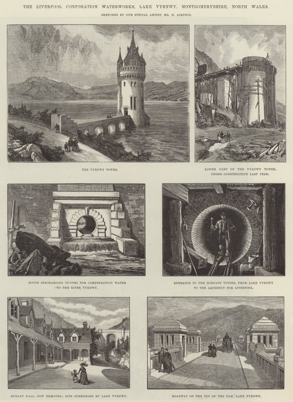 The Water Corporation Waterworks ، بحيرة Vyrnwy ، مونتغمريشاير ، شمال ويلز بواسطة وليام كريميا سيمبسون