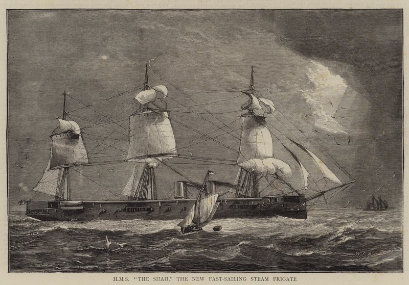 HMS الشاه ، الفرقاطة البخارية الجديدة السريعة الإبحار بواسطة وليام إدوارد أتكينز