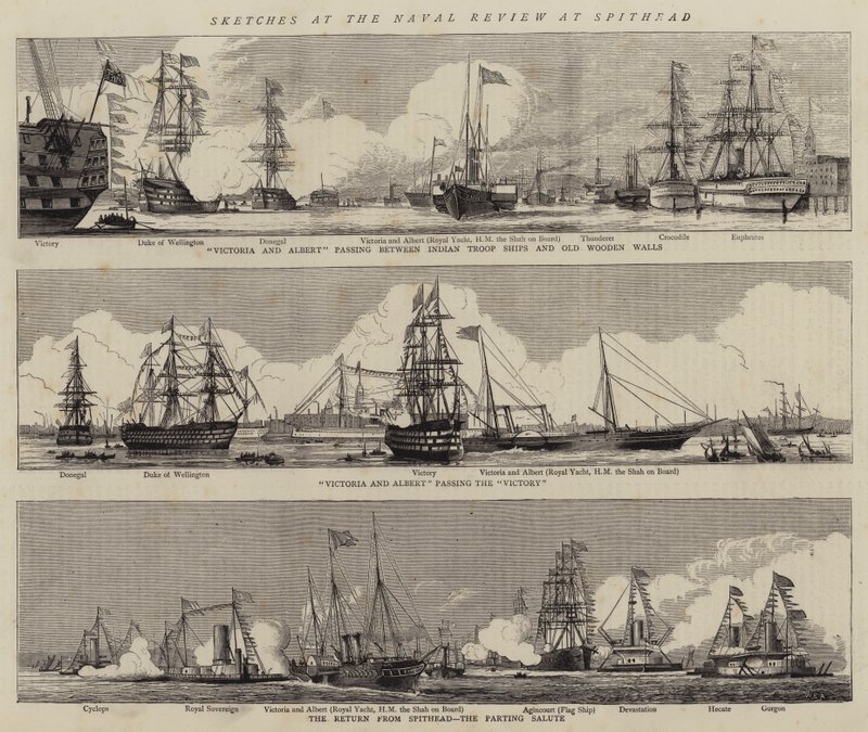 اسكتشات في Naval Review at Spithead (نقش) بواسطة وليام إدوارد أتكينز