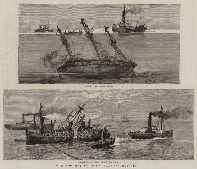 محاولة رفع HMS Eurydice بواسطة وليام إدوارد أتكينز