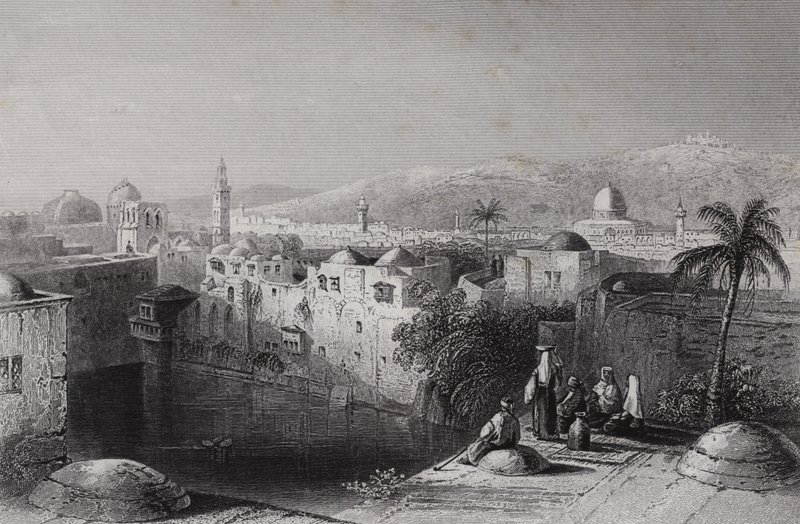بركة حزقيا ، القدس (نقش) بواسطة وليام هـ. بارتليت