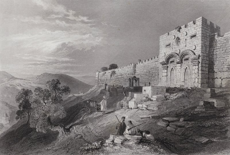 البوابة الذهبية ، القدس (نقش) بواسطة وليام هـ. بارتليت