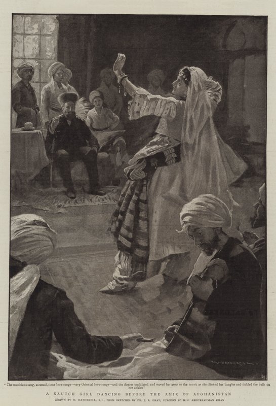 فتاة Nautch ترقص أمام أمير أفغانستان بواسطة وليام هاثريل