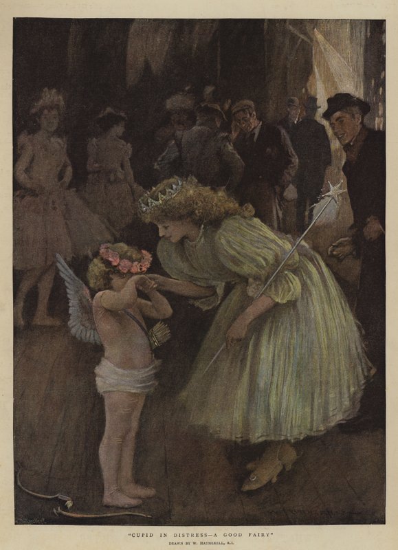 كيوبيد في محنة ، جنية جيدة (chromolitho) بواسطة وليام هاثريل
