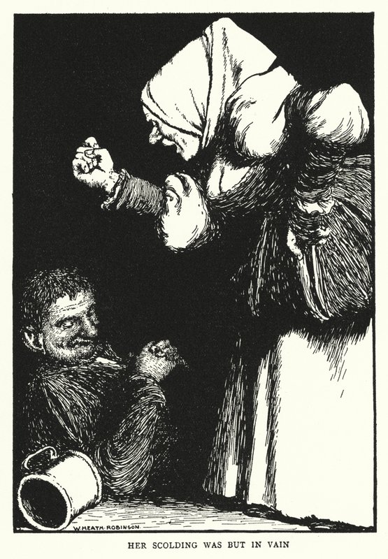 Her scolding was but in vain (litho) بواسطة وليام هيث روبنسون