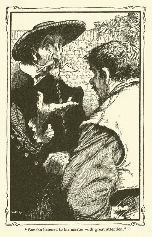 رسم توضيحي لـ Don Quixote (litho) بواسطة وليام هيث روبنسون