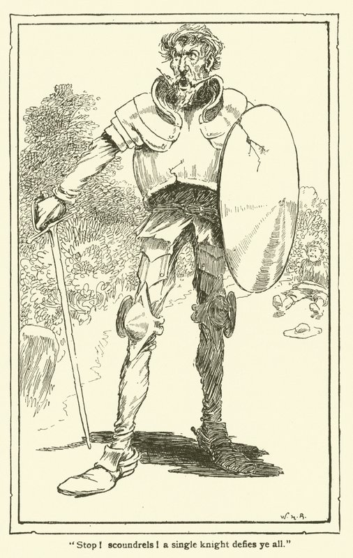 رسم توضيحي لـ Don Quixote (litho) بواسطة وليام هيث روبنسون