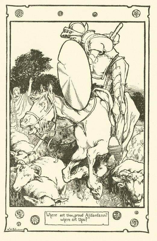 رسم توضيحي لـ Don Quixote (litho) بواسطة وليام هيث روبنسون