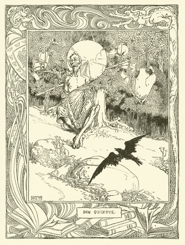 رسم توضيحي لـ Don Quixote (litho) بواسطة وليام هيث روبنسون