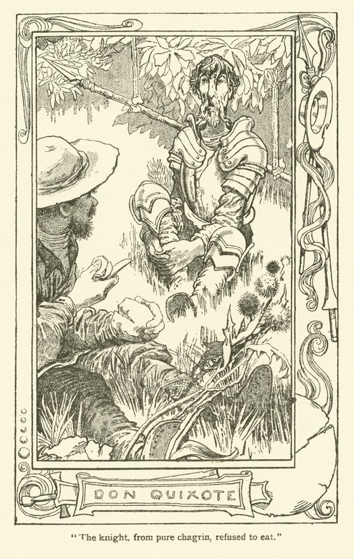 رسم توضيحي لـ Don Quixote (litho) بواسطة وليام هيث روبنسون