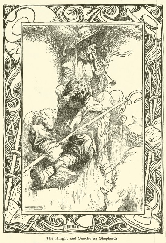 رسم توضيحي لـ Don Quixote (litho) بواسطة وليام هيث روبنسون