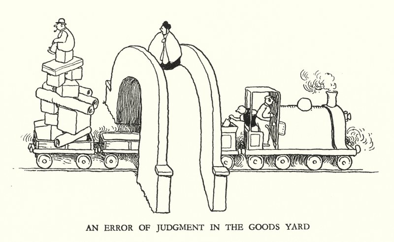 رسم توضيحي للسكك الحديدية Ribaldry بواسطة W Heath Robinson (litho) بواسطة وليام هيث روبنسون