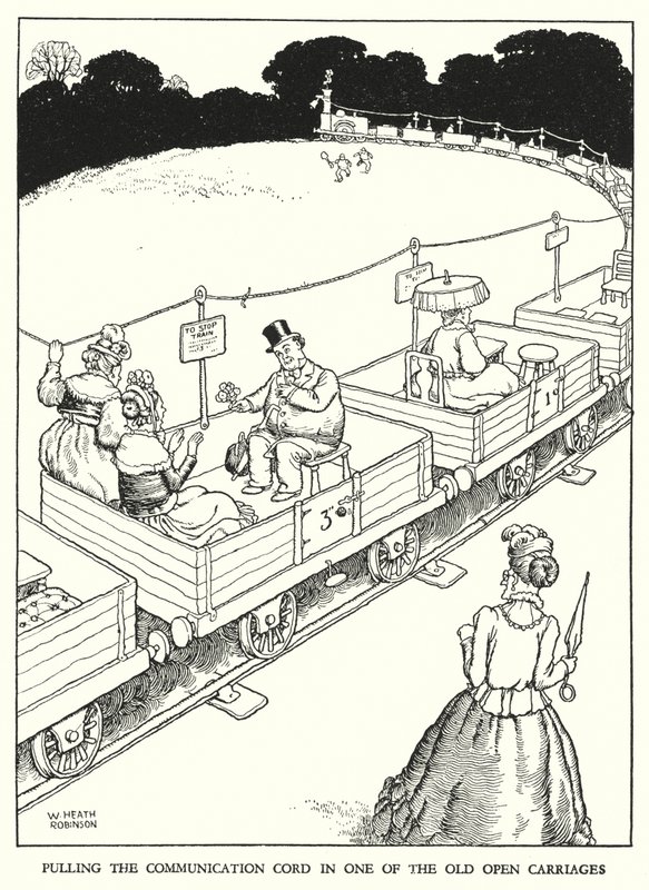 رسم توضيحي للسكك الحديدية Ribaldry بواسطة W Heath Robinson (litho) بواسطة وليام هيث روبنسون