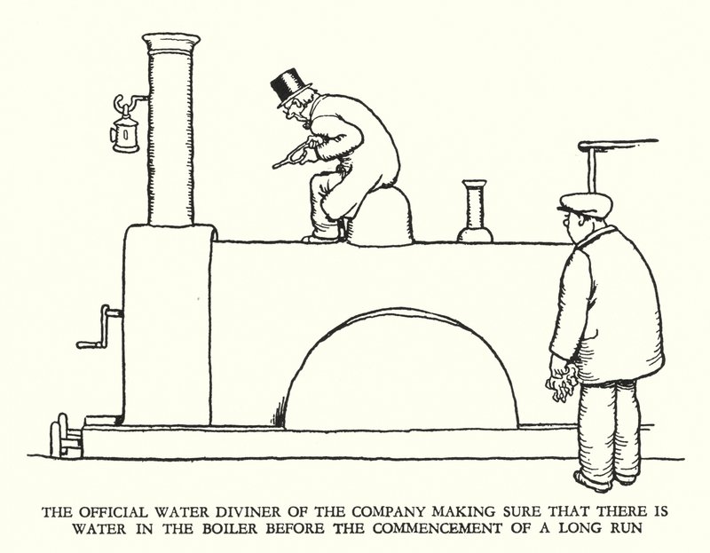 رسم توضيحي للسكك الحديدية Ribaldry بواسطة W Heath Robinson (litho) بواسطة وليام هيث روبنسون
