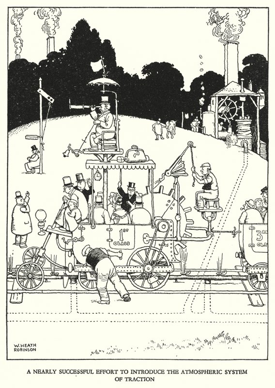 رسم توضيحي للسكك الحديدية Ribaldry بواسطة W Heath Robinson (litho) بواسطة وليام هيث روبنسون