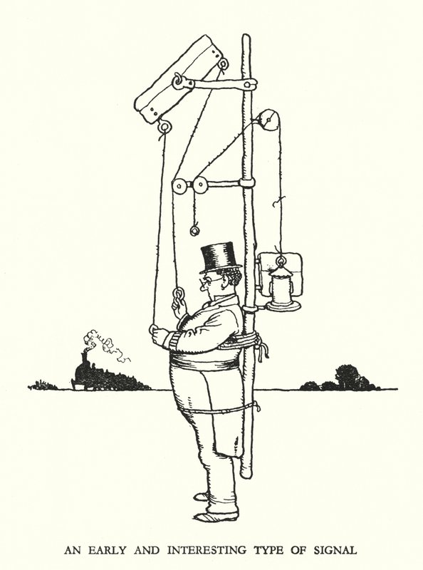 رسم توضيحي للسكك الحديدية Ribaldry بواسطة W Heath Robinson (litho) بواسطة وليام هيث روبنسون