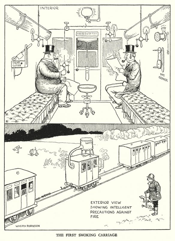 رسم توضيحي للسكك الحديدية Ribaldry بواسطة W Heath Robinson (litho) بواسطة وليام هيث روبنسون