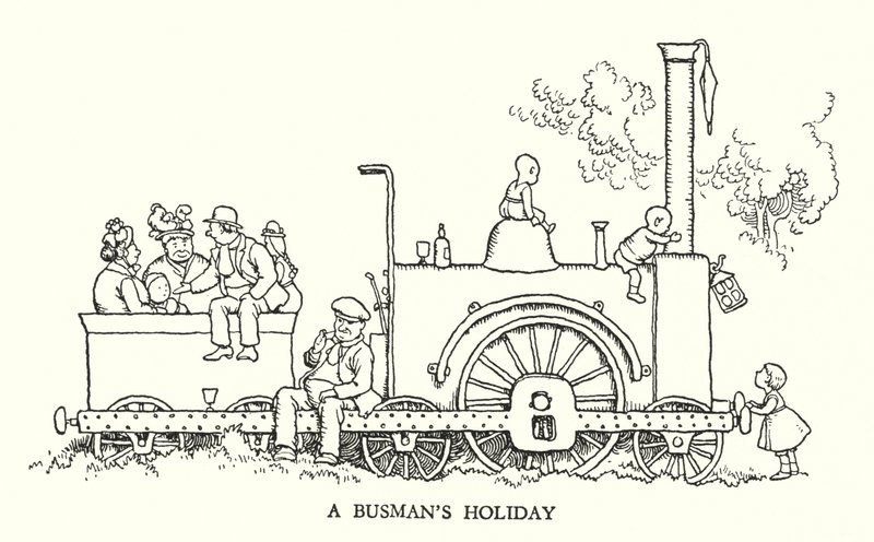رسم توضيحي للسكك الحديدية Ribaldry بواسطة W Heath Robinson (litho) بواسطة وليام هيث روبنسون