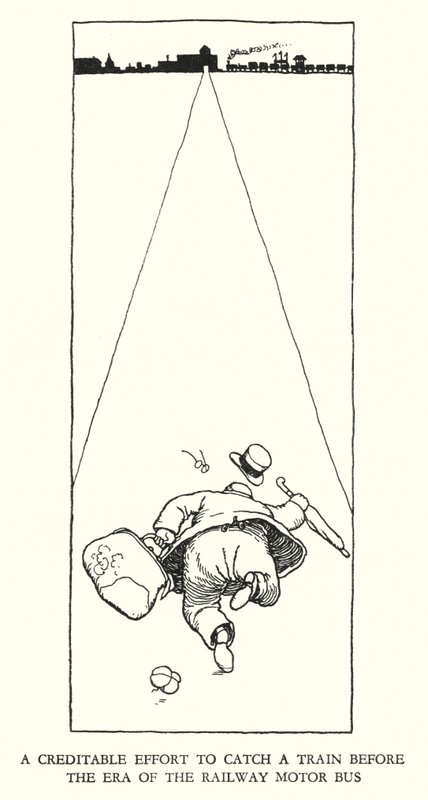 رسم توضيحي للسكك الحديدية Ribaldry بواسطة W Heath Robinson (litho) بواسطة وليام هيث روبنسون