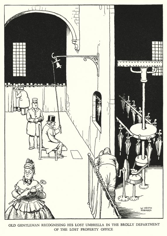 رسم توضيحي للسكك الحديدية Ribaldry بواسطة W Heath Robinson (litho) بواسطة وليام هيث روبنسون
