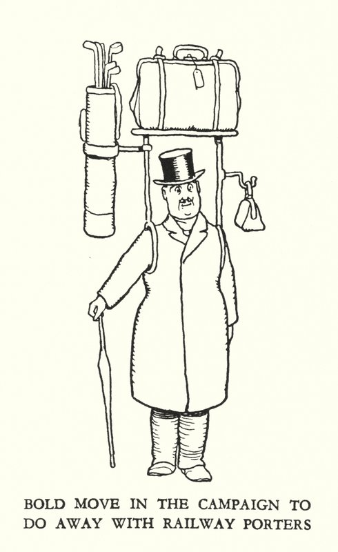 رسم توضيحي للسكك الحديدية Ribaldry بواسطة W Heath Robinson (litho) بواسطة وليام هيث روبنسون