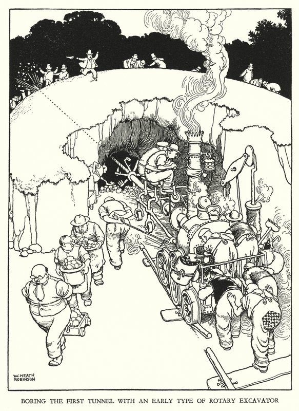 رسم توضيحي للسكك الحديدية Ribaldry بواسطة W Heath Robinson (litho) بواسطة وليام هيث روبنسون