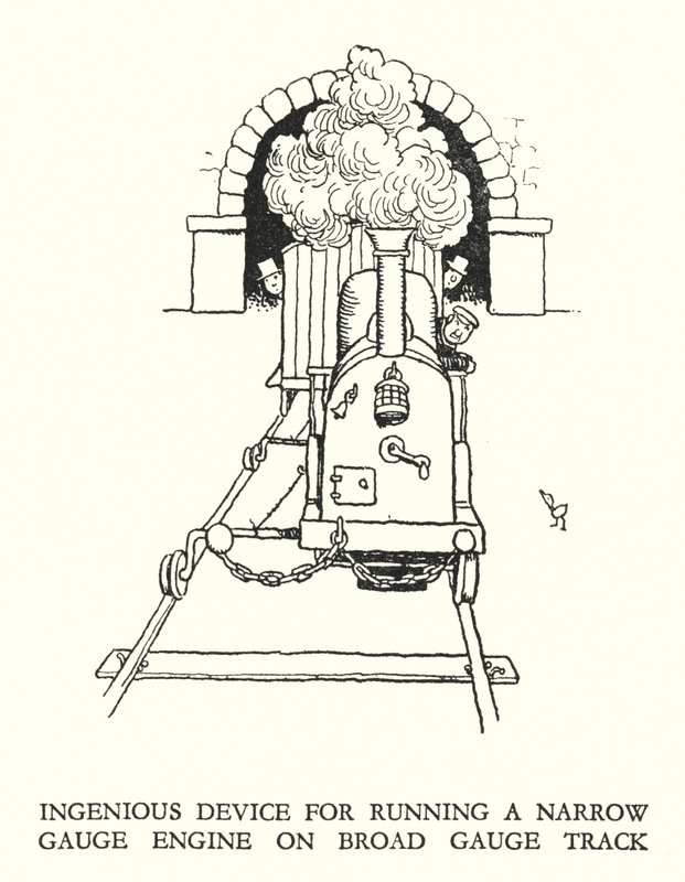 رسم توضيحي للسكك الحديدية Ribaldry بواسطة W Heath Robinson (litho) بواسطة وليام هيث روبنسون