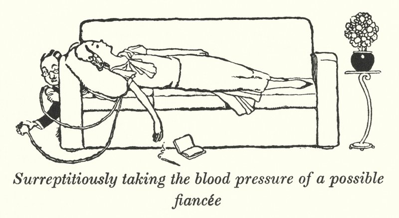 Surreptitiously taking the blood pressure of a possible fiancee (litho) بواسطة وليام هيث روبنسون