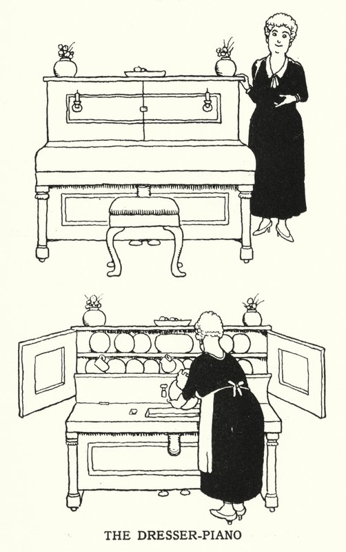 The Dresser-Piano (ليثو) بواسطة وليام هيث روبنسون