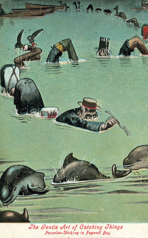 The Gentle Art of Catching Things - Porpoise Sticking in Pegwell Bay (colour litho) بواسطة وليام هيث روبنسون