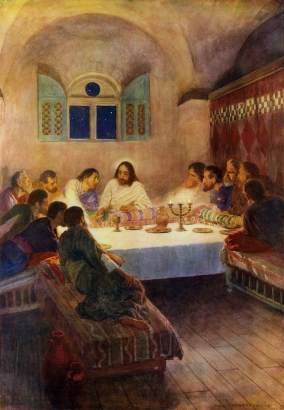 The Last Supper (colour litho) بواسطة وليام هنري (بعد) Margetson