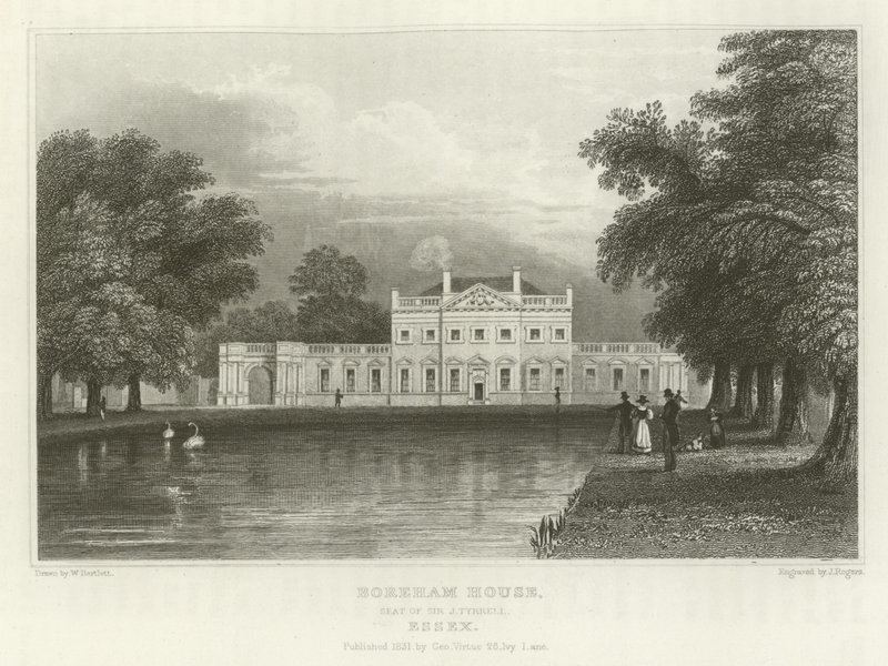 Boreham House ، مقعد السير J Tyrrell ، Essex بواسطة وليام هنري بارتليت