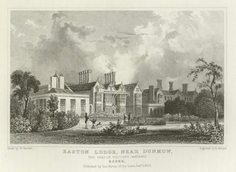 إيستون لودج ، بالقرب من Great Dunmow ، مقر Viscount Maynard ، Essex بواسطة وليام هنري بارتليت