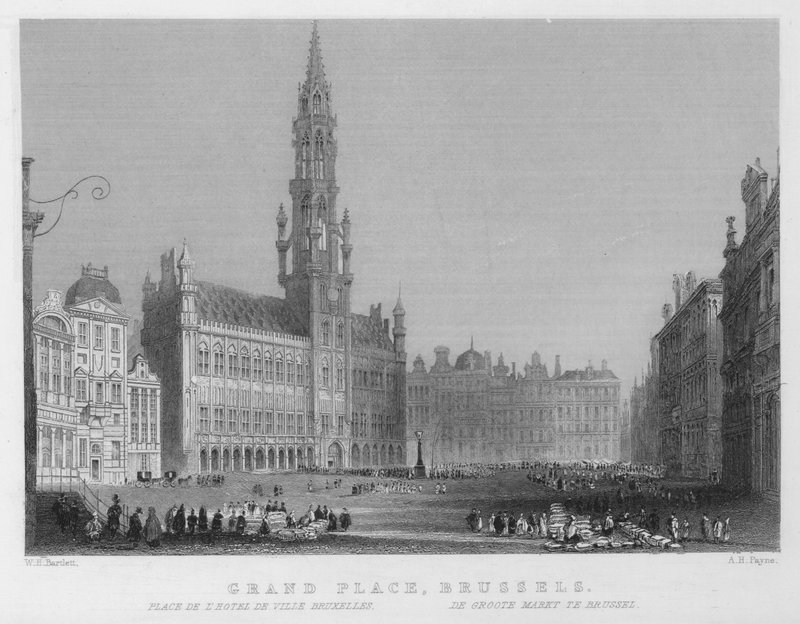 Grand Place ، بروكسل (نقش) بواسطة وليام هنري بارتليت