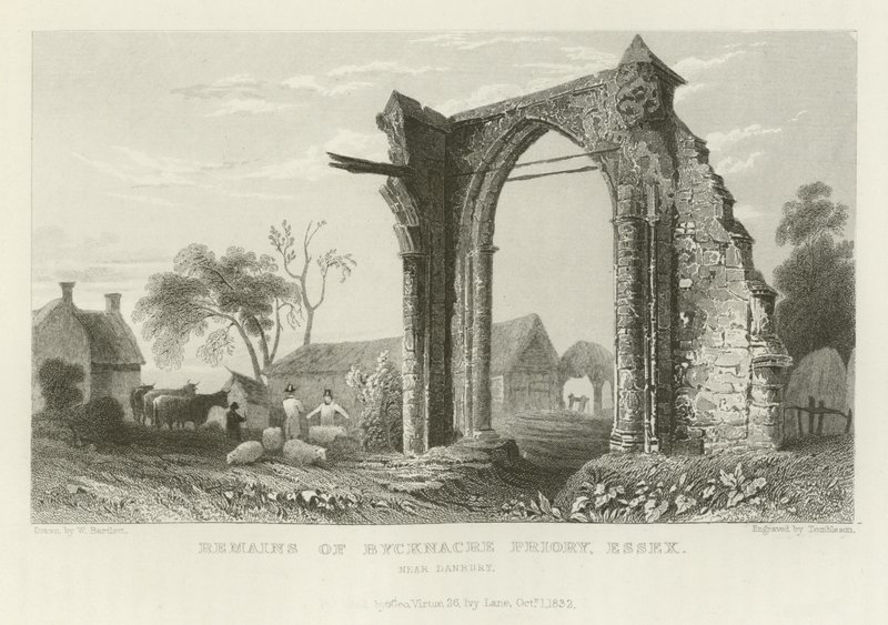 بقايا Bycknacre Priory ، إسكس ، بالقرب من دانبري بواسطة وليام هنري بارتليت
