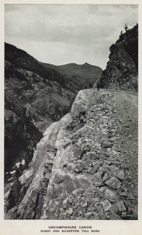 وديان كولورادو: Uncompahgre Canon و Ouray و Silverton Toll Road (b / w photo) بواسطة وليام هنري جاكسون
