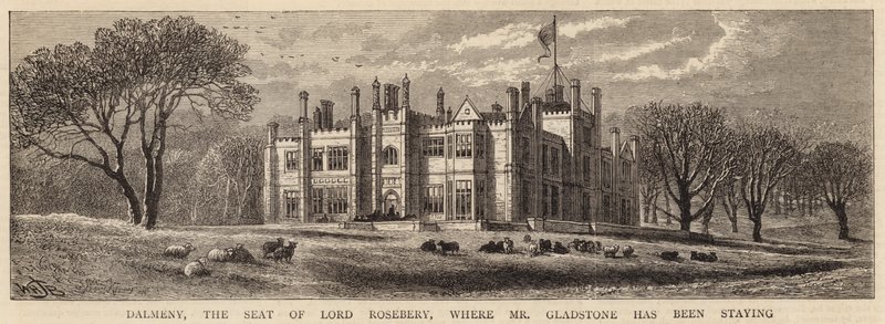 Dalmeny ، مقر اللورد Rosebery ، حيث يقيم السيد Gladstone بواسطة قارب ويليام هنري جيمس