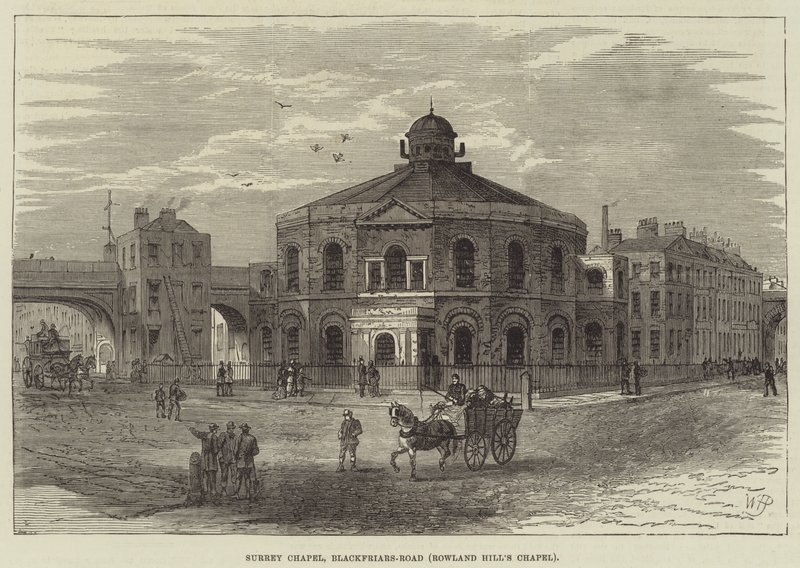 Surrey Chapel، Blackfriars-Road، Rowland Hill&39;s Chapel بواسطة وليام هنري بايك