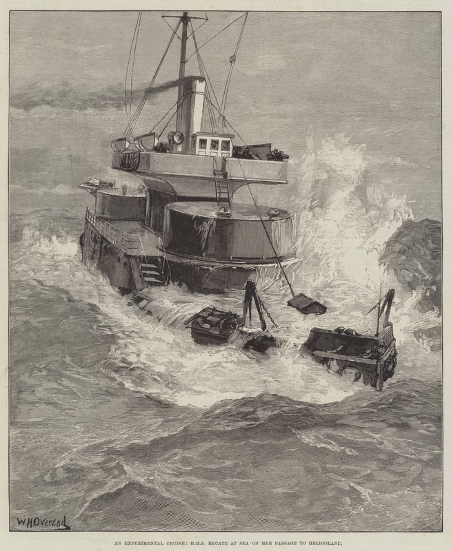 رحلة تجريبية ، HMS Hecate في البحر في طريقها إلى هيليغولاند بواسطة وليام هيشام أوفرند