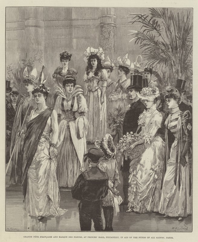 Grande Fete Francaise و Masque des Fleurs ، في قاعة الأمراء ، بيكاديللي ، لمساعدة أموال جميع القديسين ، باريس بواسطة وليام هيشام أوفرند