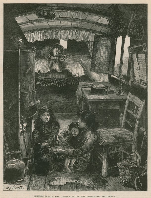 Sketches of Gipsy Life; Interior of Van near Latimer Road, Notting Hill (engraving) بواسطة وليام هيشام أوفرند